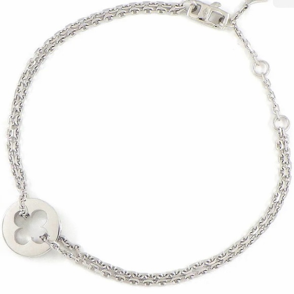 LOUIS VUITTON EMPREINTE DOUBLE CHAIN BRACELET - Solid 18K White Gold - Picture 3 of 8